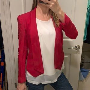 Rebecca Minkoff Cerise Dark Pink Silk Becky Blazer